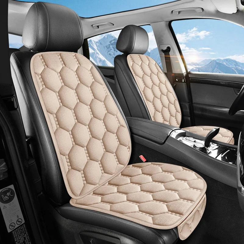 Winter Warm and Thick Velvet Car Seat Cushion Four Seasons Universal Single Seat Small Three piece Plush Warm Five Seat Anti sli