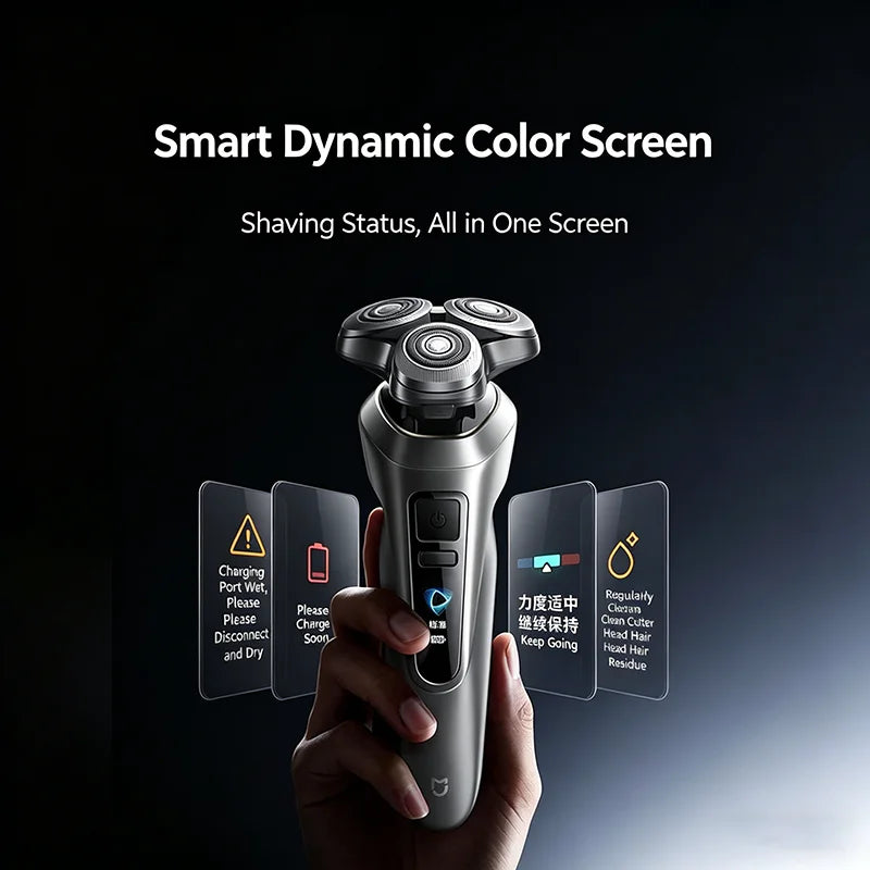 Mijia Electric Shaver Pro 360° Floating Head Dual Ring Lock Smart Color Display IPX8 Wet & Dry USB-C Long Battery Razor
