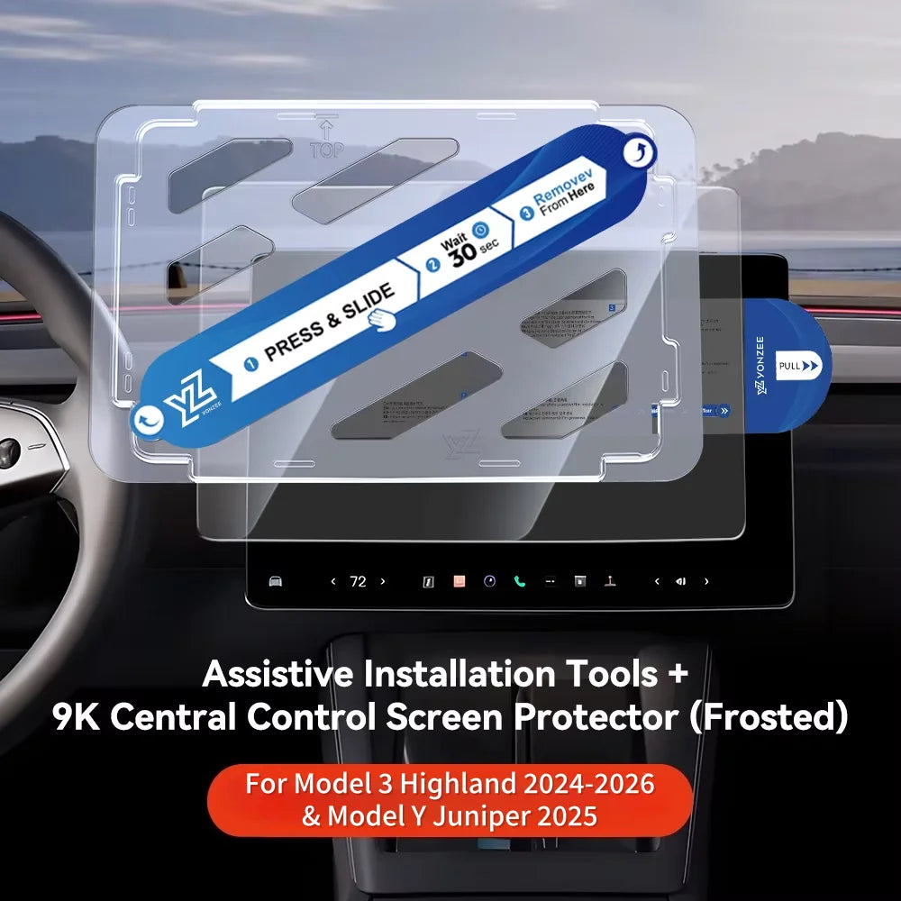 YZ Tempered Glass Film Protector For Tesla Model 3/Y/YL Highland Juniper 2025-2026 Rear Row Center Control Screen Protective