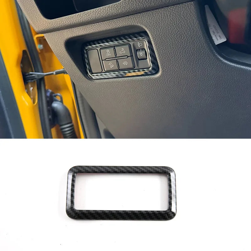 For Ford Ranger P703 T9 XL XLT Wildtrak Raptor 2023-2025 Carbon Fiber Texture Gear Shift Panel Cover Interior Trim Full Set