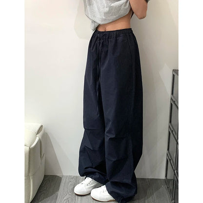 American Lazy Casual Parachute Embroidery Sweatpants Women's Spring Summer 2025 New Slimming Drape Loose Work Trousers