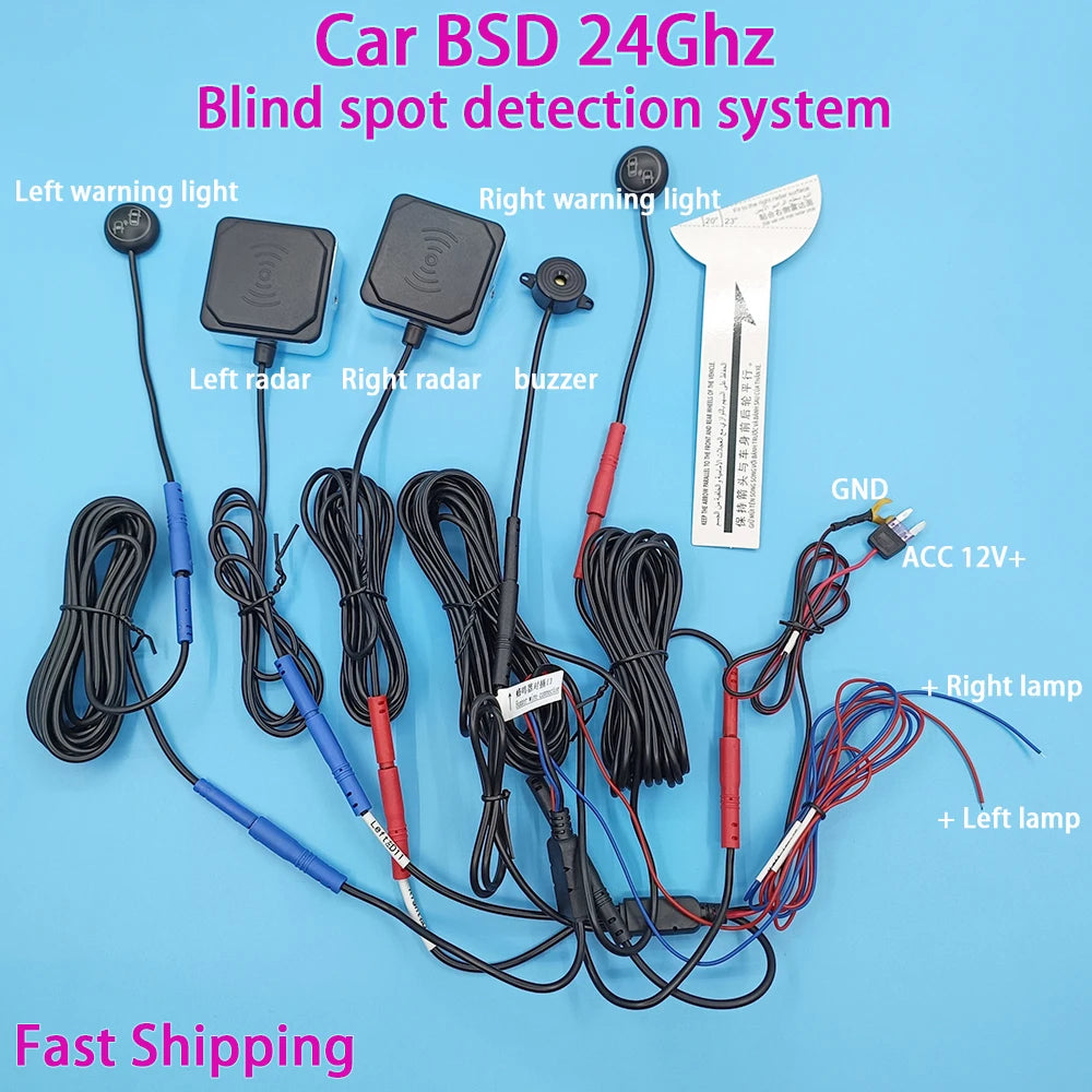 Automobile BSD Blind Area Monitoring Lane change Auxiliary System 24GHz Microwave Radar Assist vehicles in safely changing lanes