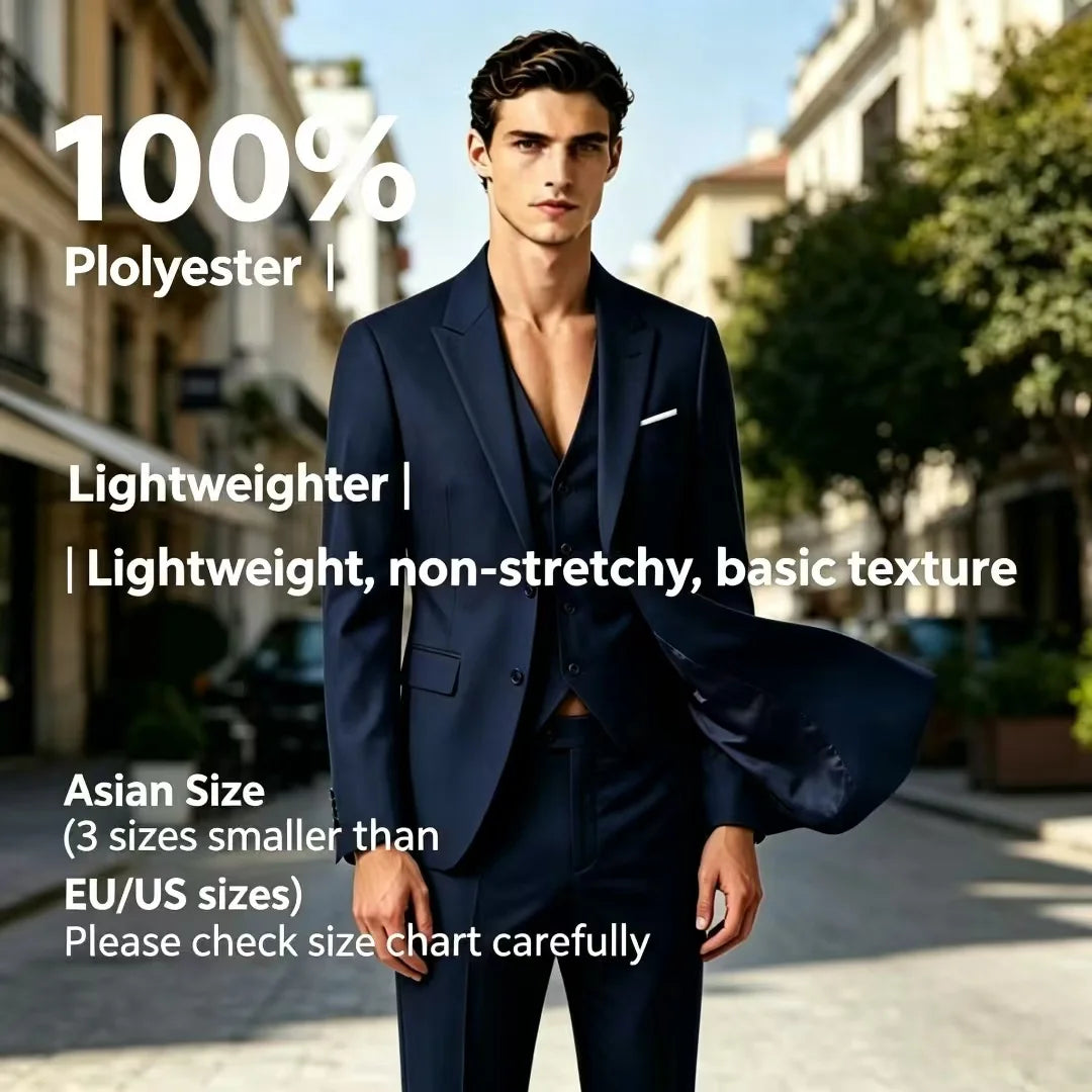 Elegant Men Suits For Wedding 3 Pieces 2 Set Jackets Vest Pants  Blazers Outfit Business Classic Full 2024 Formal Costume