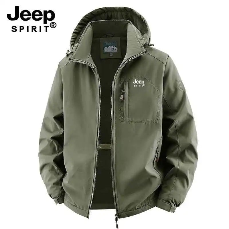 Jeep Spirit 8XL Men's Outdoor Jacket, Large Fleece Lining, Thick and Warm Winter Jacket, Hiking and Camping, Windbreaker in Larg