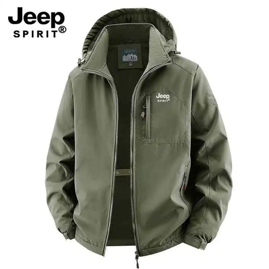 Jeep Spirit 8XL Men's Outdoor Jacket, Large Fleece Lining, Thick and Warm Winter Jacket, Hiking and Camping, Windbreaker in Larg