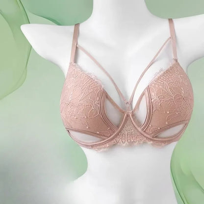 Hot Sale French Lace Bra Soft Underwire High Support Push Up Anti Sagging Sexy Nude Back Stylish Bra Size S-XL 32-38 Hot Search
