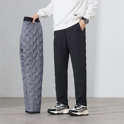 Ture 90% White Duck Down Trousers High Luxury Men Winter Thick Outdoor Pants Male Elastic Waist Duck Down Warm Trousers