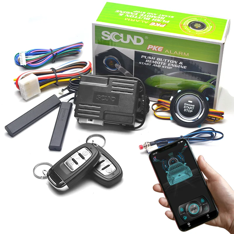 Remote Starter and Car Alarm Smart App Remote Start Stop System for Cars Engine Push Start System with Auto Ignition Button