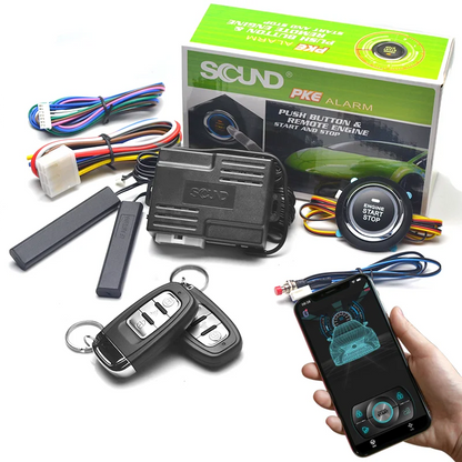 Remote Starter and Car Alarm Smart App Remote Start Stop System for Cars Engine Push Start System with Auto Ignition Button