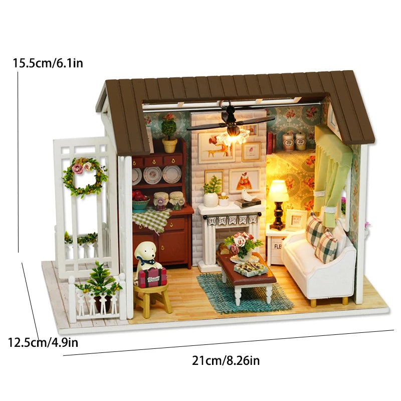 Mini DIY Book Nook Doll House Wooden Case Miniature Furniture Dollhouse Bookshelf Shelf Insert Toys For Girlfriend Birthday Gift