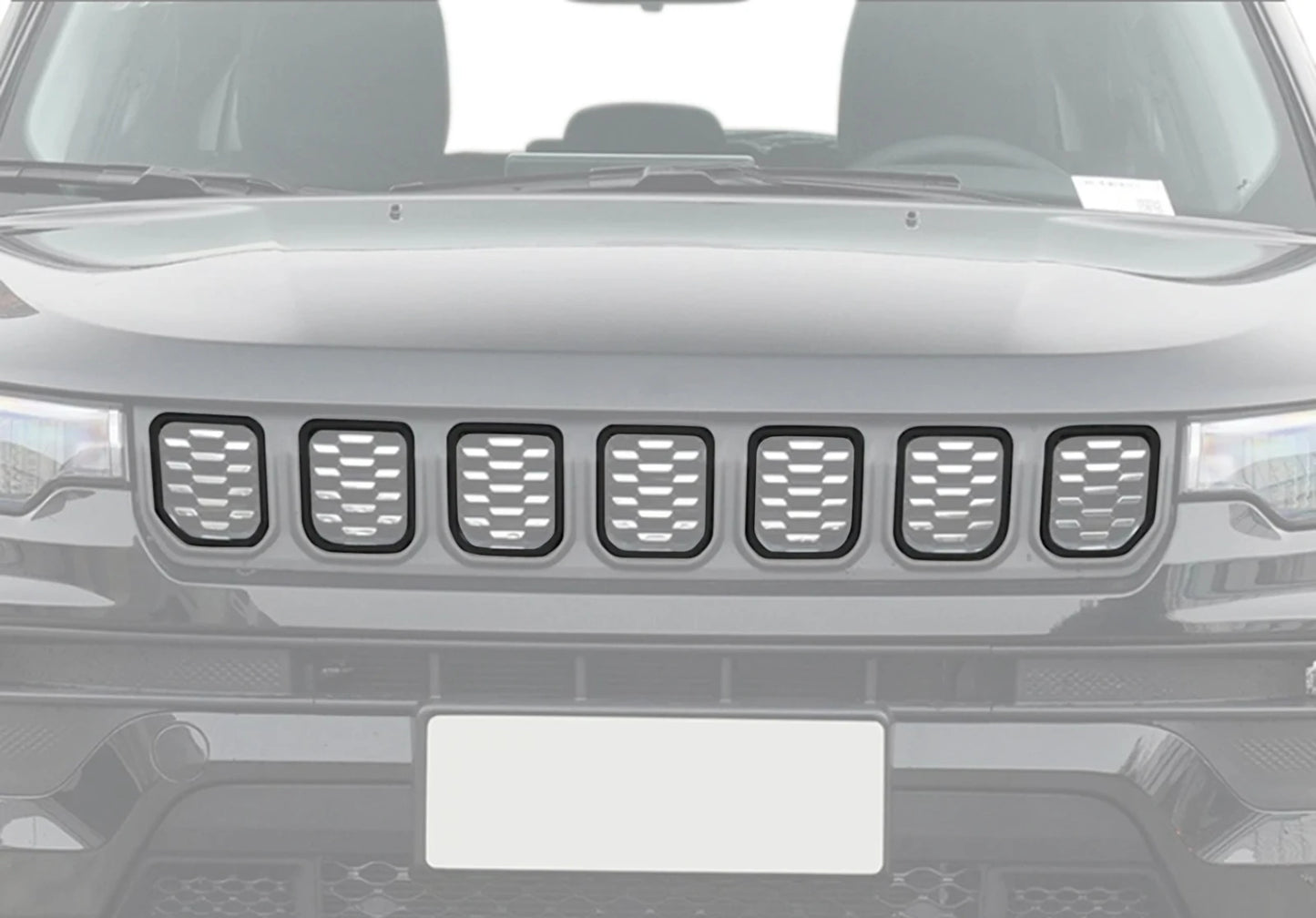 7PCS Car Front Grille Grill Inserted Mesh Cover for Jeep Compass 2021 2022 2023 2024 2025 Racing Grills Exterior Accessories