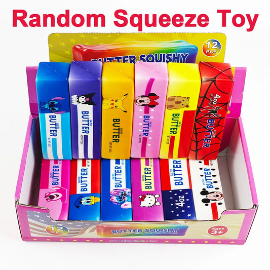 Cartoon Butter Stick Squishy Toy Slow Rising Squeeze Toy Butter Bar Brick Squishy Fidget Toy Anti Stress Release Hand Relax Gift