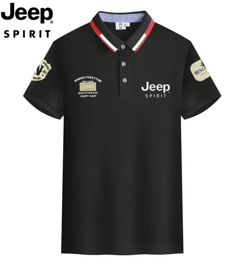 2026 Innovative JEEP Men's Summer T-Shirts and Business Polo Shirts, Outdoor Sports Quick-Dry Tops