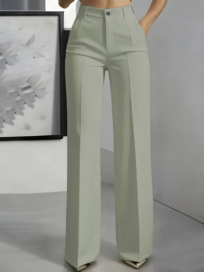 New 2025 Women's High-Waisted Draped Straight-Cut Suit Pants Simple European American Cross-Border Fashion for Women