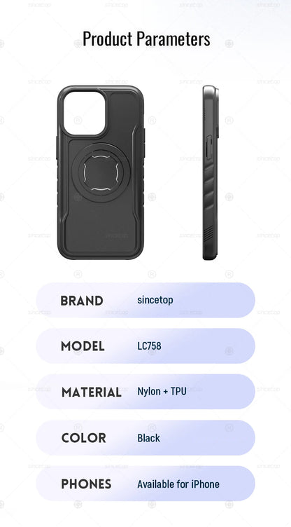 Quad-style Motocycle/Bike Magnetic Shockproof Case For iPhone 17 16 15 14 ProMax Charging Protective Cover with Lock-in Design