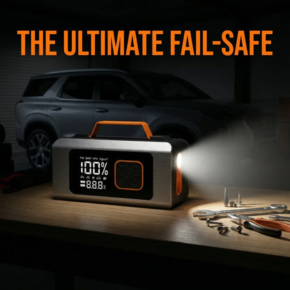 800A FHKJ 5-in-1 Car Jump Starter Air Pump Compressor Power Bank Starting Device Portable Battery Boosters Roadside Emergency
