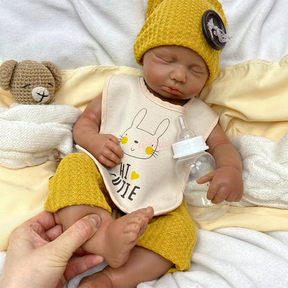 20 Inch Open Mouth Full Silicone Reborn Doll Lifelike Loulou Toy Doll Handmade Art Doll Cute Sleeping Newborn For Collection