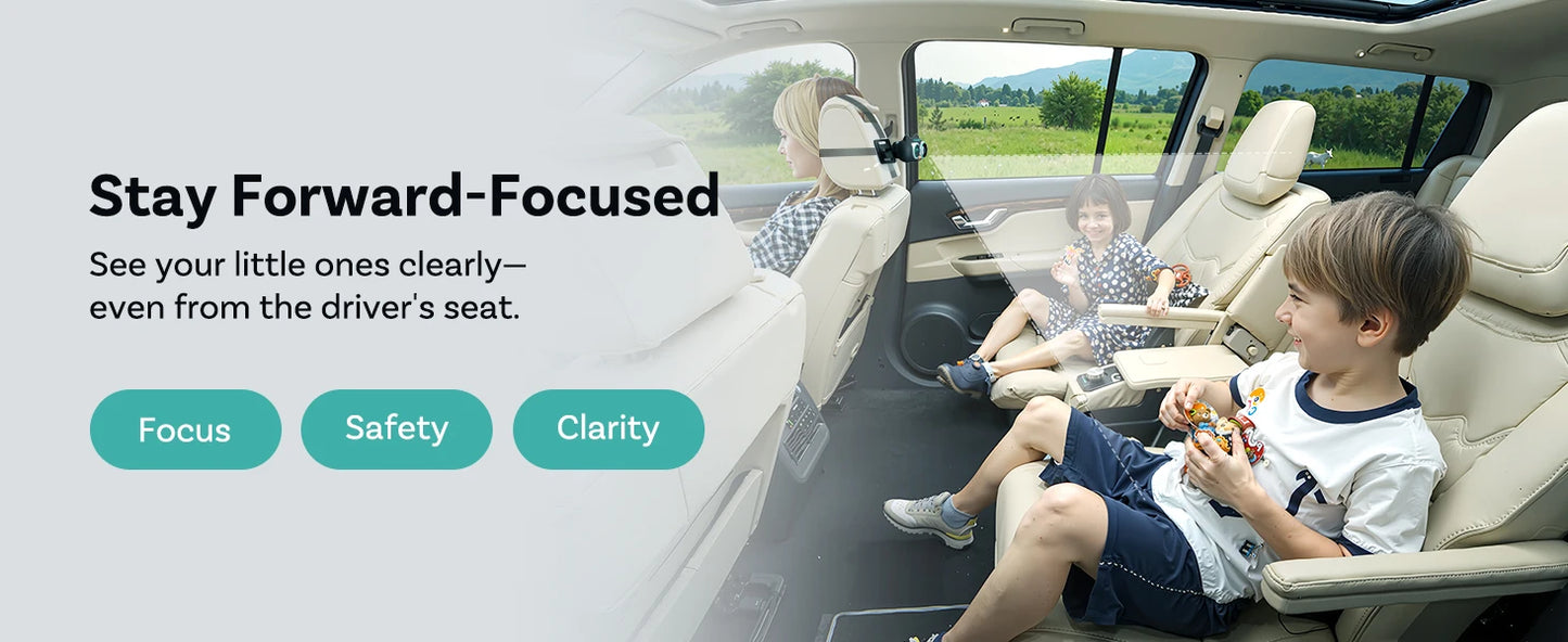 Ottocast Cabin Care Wireless CarPlay Adapter 1080P Car Rear Seat Camera 150° Wide Angle Night For Kids & Pets For Benz Toyota VW