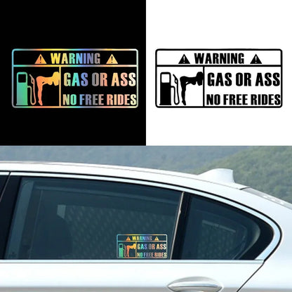 15*7CM Car Interior Personality Stickers GAS GRASS or ASS Unmanned Free Ride Car Windows Vinyl Stickers Waterproof Custom