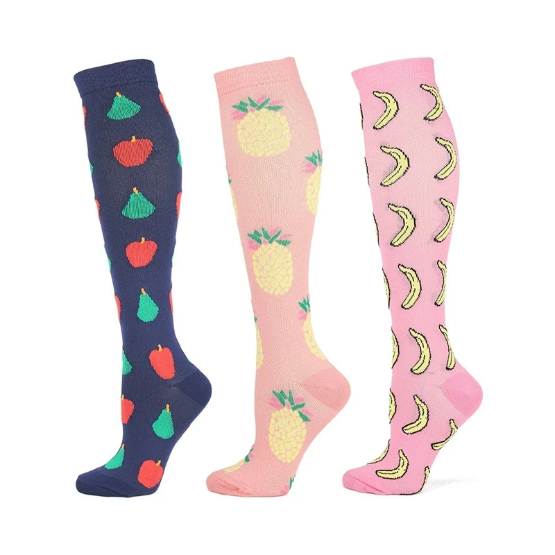 3/5/6 Pairs Compression Socks Exercise Mountaineering Running Sports Socks Elastic Medical Blood Circulation Swelling Nurse Sock