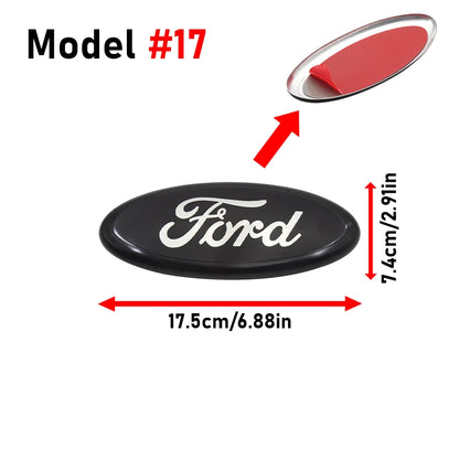 Car Logo Badge Front Rear Grille Hood Bonnet Trunk Emblem Stickers For Ford Focus Mondeo Edge Ecosport Ranger Fiesta Fusion Kuga