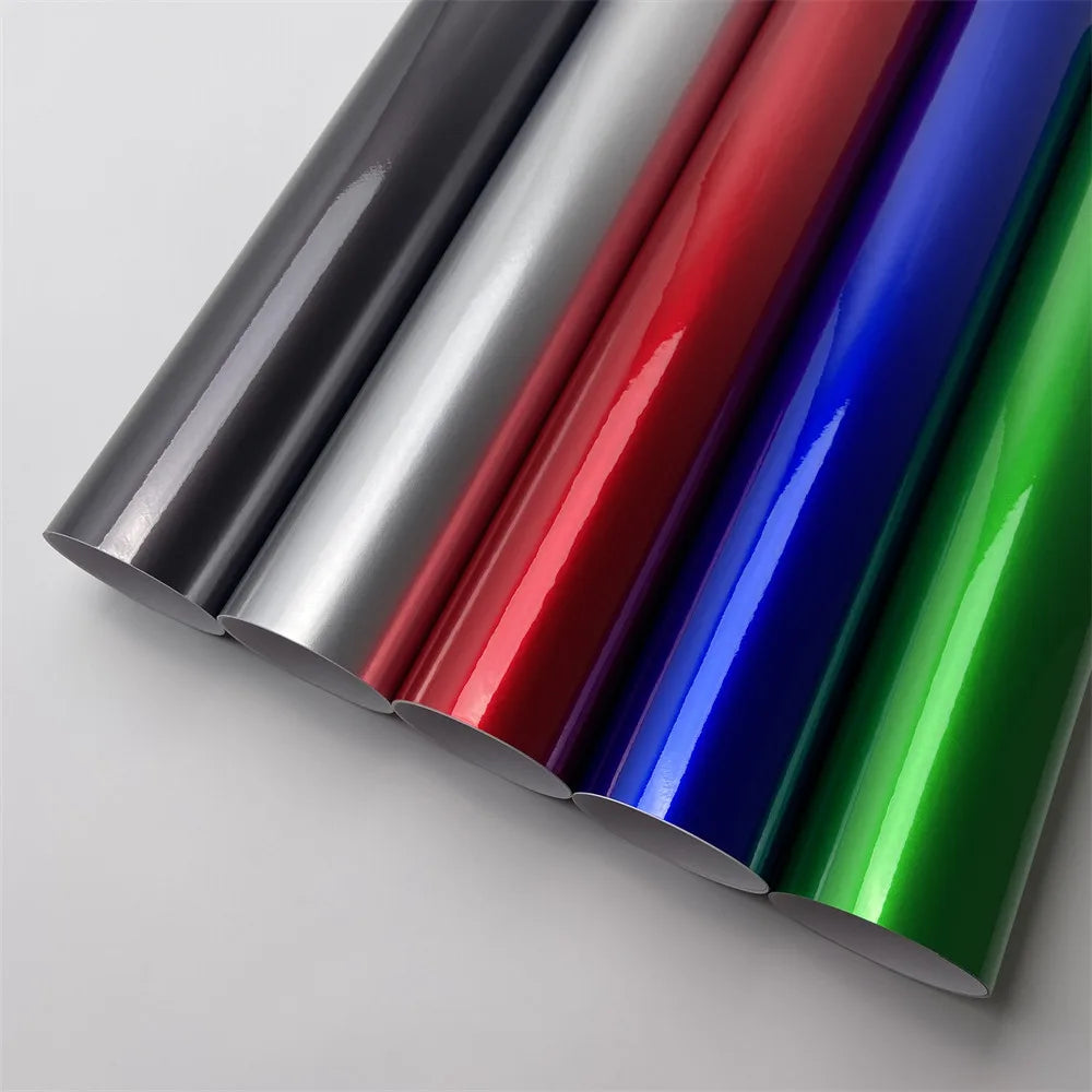 Premium Glossy Candy Vinyl Wrap Film Self Adhesive Waterproof Decal with Air Release Bubble Car Wrapping Stickers