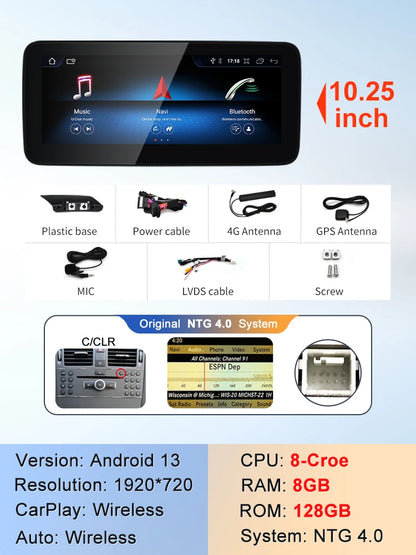 STWE New Car Multimedia Wireless Android AUTO CarPlay 10.25inch 12.3inch Screen For Mercedes Benz E Class W212 Car Video Players