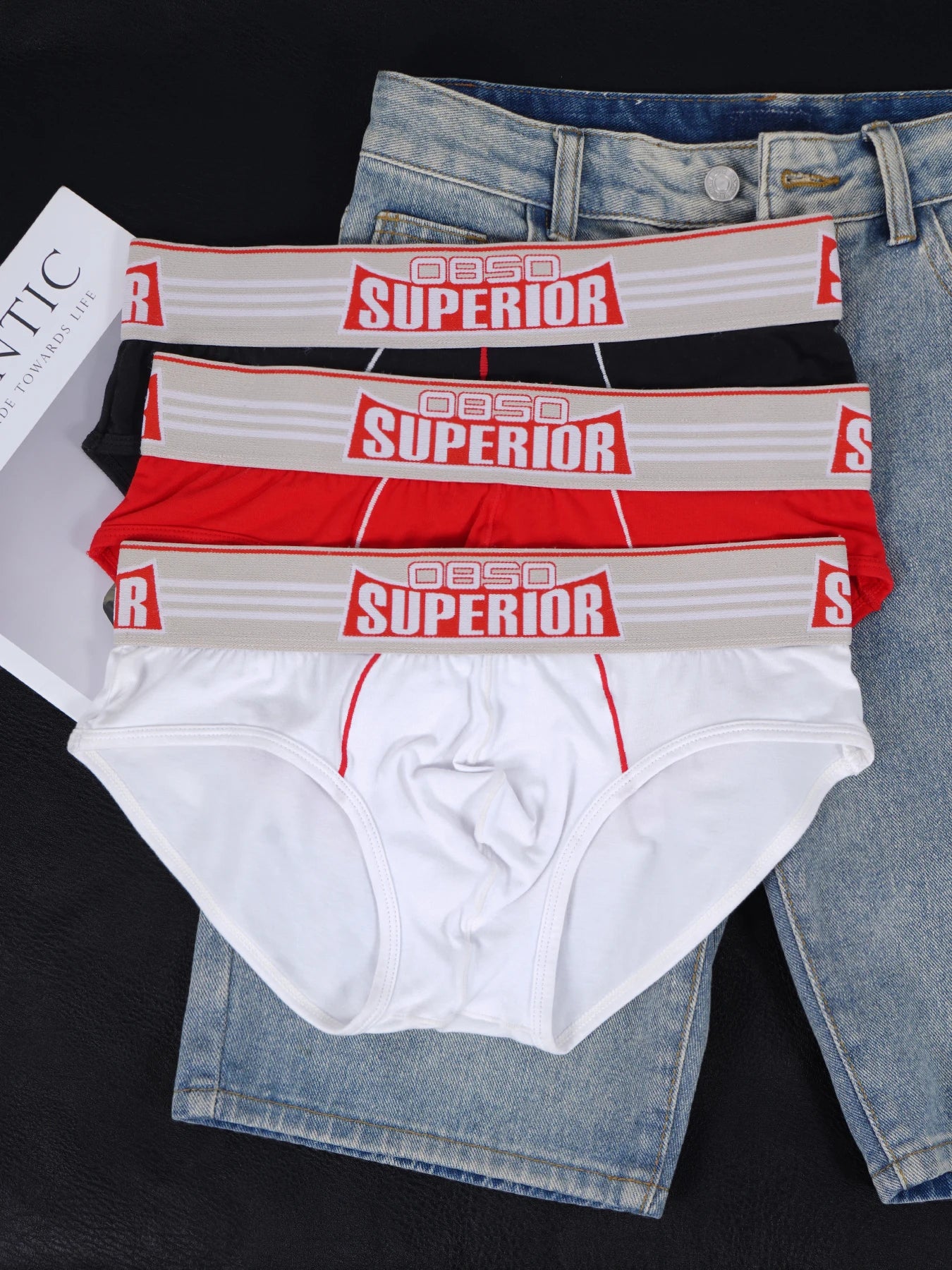1PCS Men's 0850 SUPERIOR Print Briefs Comfy Cotton Breathable Low Rise Underwear