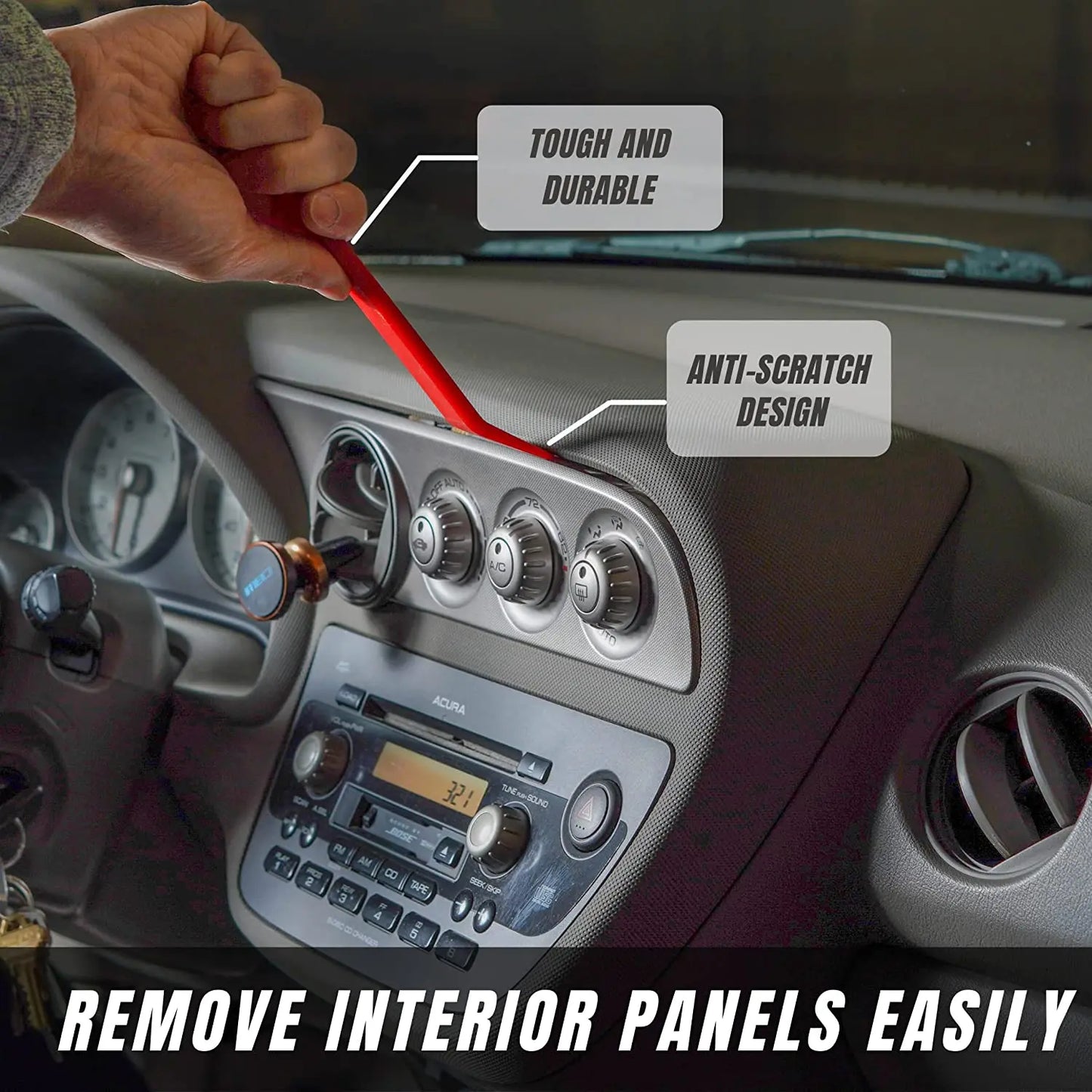 11PCS Auto Door Clip Panel Trim Removal Tool Kits Navigation Disassembly Car Interior Plastic Audio Panel Trim Removal Set Tool