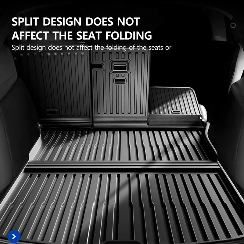 For Tesla Model Y Juniper 2025 2026 Trunk Mat TPE Waterproof Anti-Slip Anti-Scratch Integrated Cargo Liner Car Backrest Pad