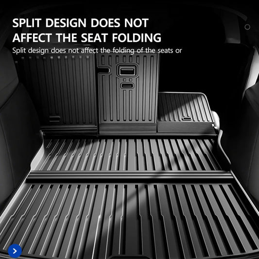 For Tesla Model Y Juniper 2025 2026 Trunk Mat TPE Waterproof Anti-Slip Anti-Scratch Integrated Cargo Liner Car Backrest Pad