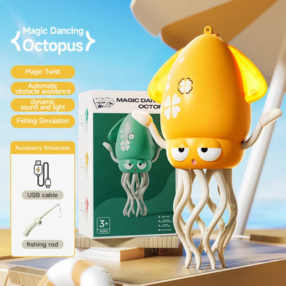 Magical dancing octopus sensing obstacle avoidance octopus light music crawling toy children's birthday gift