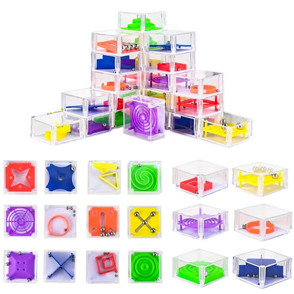 Balance IQ Maze Game Set  3D Brain Teaser Fun Mini Cube Puzzle in a Box Party Favors for Kids Teens Adults Ideal Prizes Gifts