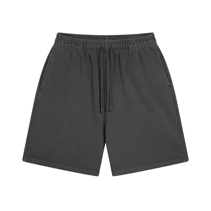 ZODF Fashion Summer Men 420gsm Washed Cotton Shorts Retro Unisex High Street Terry Knee Length Short Pants Streetwears HY0845