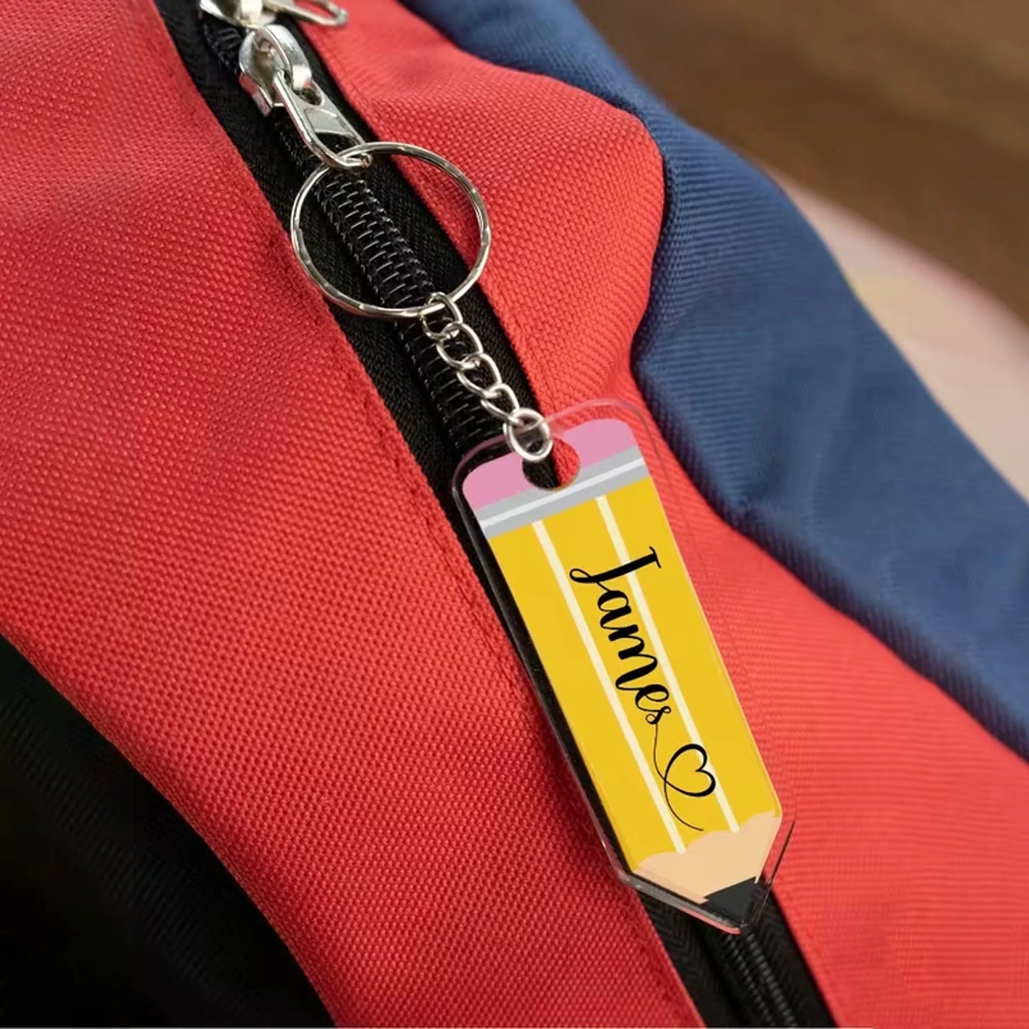 Customized Pencil Keychain, Personalized Acrylic Keychain, Custom Handbag Charm, Customizable Text Birthday Gift, Name Keychain, Unisex Keychain, Keychain, Valentine's Day Gift, Anniversary Gift, College Essentials, Teacher G