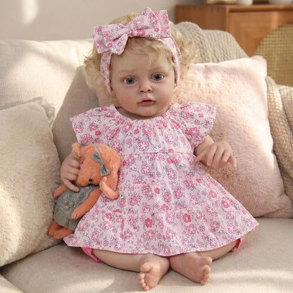 NPK 19inch Chloe Soft Cloth Body detailed painting Lifelike Real Soft Touch Doll With Hand Rooted Hair