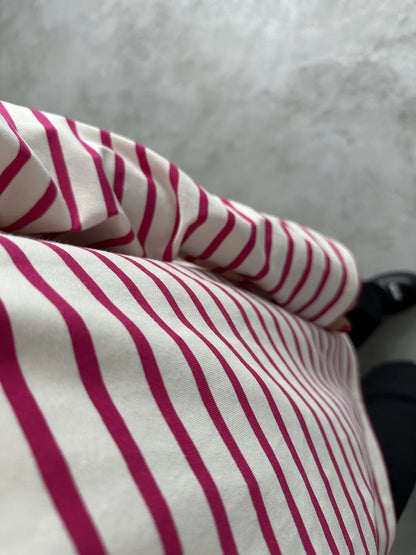 Bornladies 2025 Summer Long Sleeve Striped T-Shirts Women Basic Casual Tops Female Cozy Loose Cotton Tees Harajuku T Shirt New