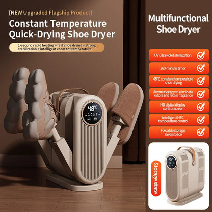 Foldable Shoe Dryer Electric Shoe and Boot Dryer Timing Control Household Shoe Warmer Portable Heater For Socks Boots