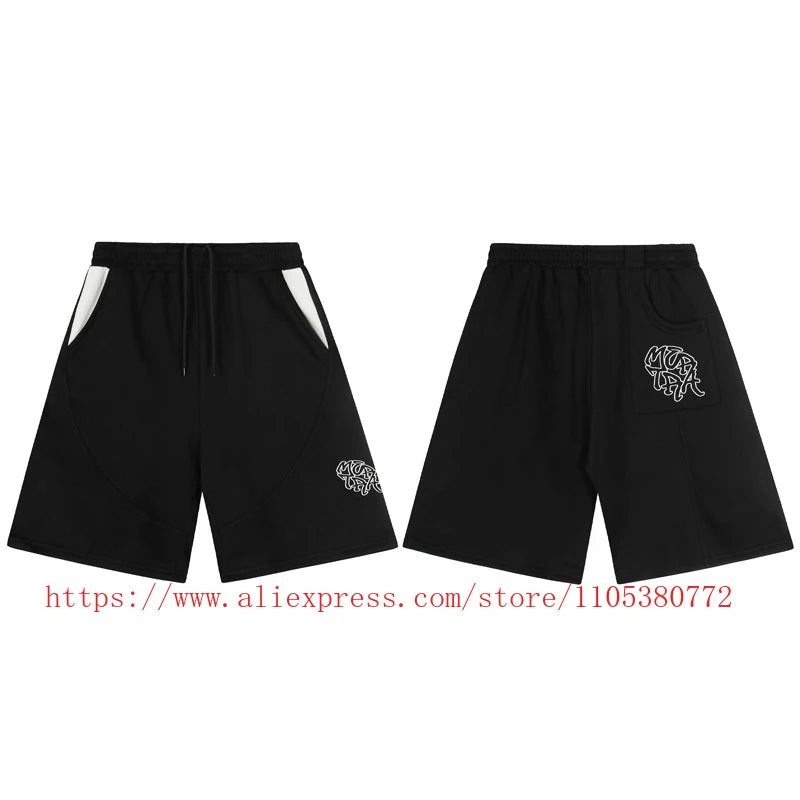 High Street Trendy Men's Mertre Denim Shorts Summer Loose Versatile Straight Leg Heavy Fabric Pants Stock