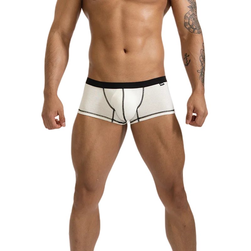 6Pack Mens Boxer Briefs Low Rise Boxers Breathable Single Layer U Convex Pouch Mens Underwear