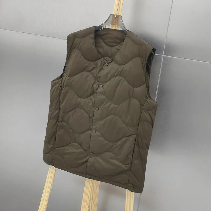 Ultra Light White Duck Down Vest Jacket New Autumn Winter Men Warm Bigsize Down Waistcoat Coat Parkas Male Short Sleeveless Tank