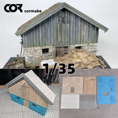 Assembly Architectural Warehouse Godown Stockroom Granary Barn Grain Elevator Diorama Building Miniature Scale Model Kit 1/35