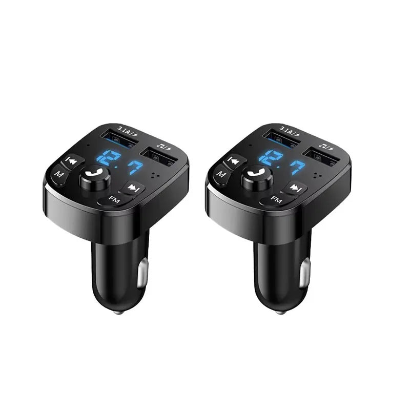1/2/4/6pcs Bluetooth 5.0 Fm Transmitter Car Mp3 Player Wireless Hands-Free Audio Receiver Car Radio Dual USB Fast Charger