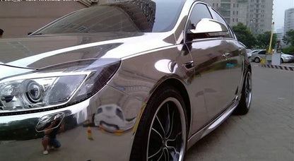 Stretchable Chrome Silver Vinyl Wrap Air Release Car Sticker Self Adhesive Film Roll DIY Decoration Chrome Mirror Film Wrapping