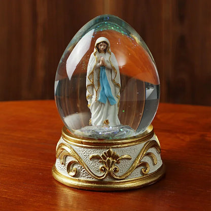 Resin Crafts Acrylic Crystal Ball Our Lady Pray Christmas Glass Home Car Decoration Easter Eggs