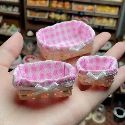Dollhouse Handmade Mini Furniture Fruit Basket Vegetable Basket Food Play Model House Dollhouse Scene Kitchen Accessories