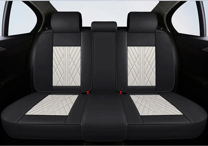 Universal fitting waterproof breathable soft Napa leather car seat cover set for cushion protection. Suitable for sedan and SUV