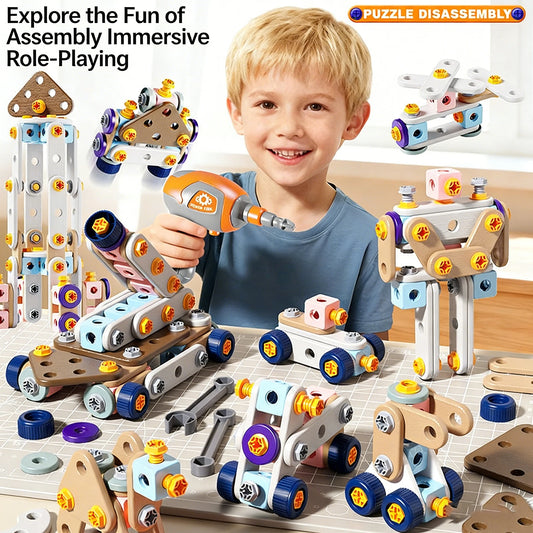 DIY Nut Hand Disassembly Assembly Puzzle Simulated Screwing Toolbox Early Educational Kids Toy Repair Tools Blocks Toys For Boys