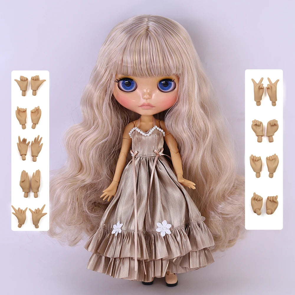 ICY DBS Blyth Doll 1/6 Joint 30cm tan Skin Glossy Face Female Set Doll BJD Toy Gift