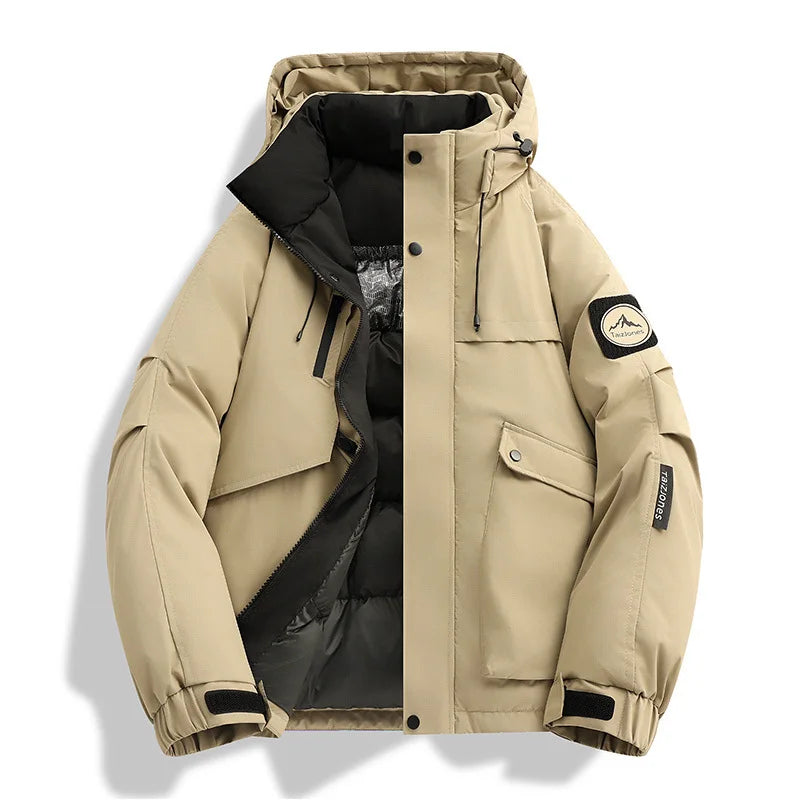 2026Winter Parkas Men's New Graphene Self Heating Down Cotton Jacket Autumn Men's Mountaineering Jacket Outdoors Waterproof Coat